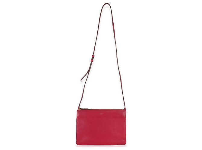 Céline Celine Fuchsia Lambskin Large Trio Crossbody Rosa - vista 5