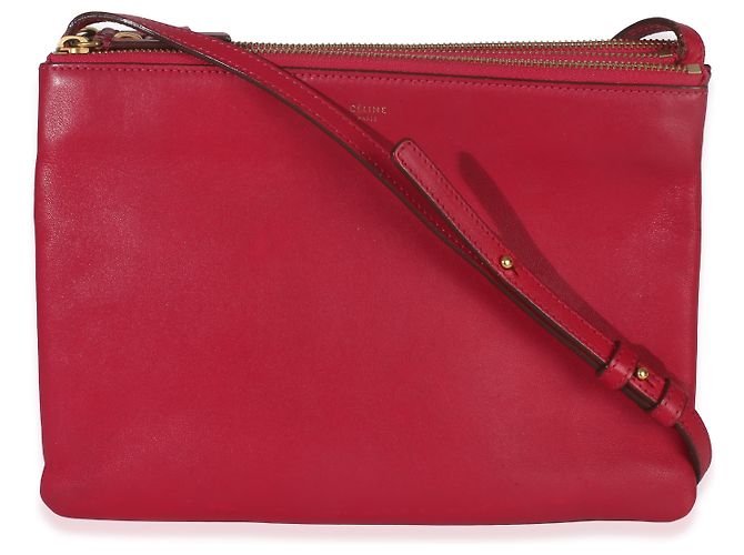 Céline Celine Fuchsia Lambskin Large Trio Crossbody Rosa - vista 8