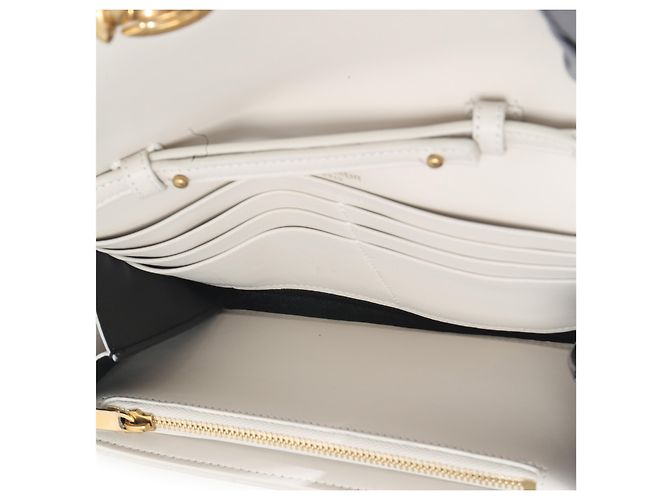 Saint Laurent Crema Soft Pelle di Vitello Le Maillon Portafoglio con Catena - vista 5