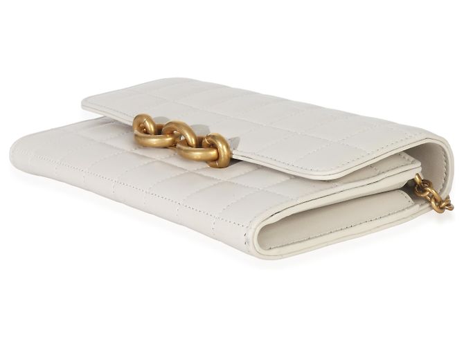 Saint Laurent Crema Soft Pelle di Vitello Le Maillon Portafoglio con Catena - vista 6