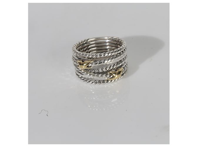 Anel Duplo X Crossover em Ouro Amarelo e Prata Esterlina de David Yurman - vista 6