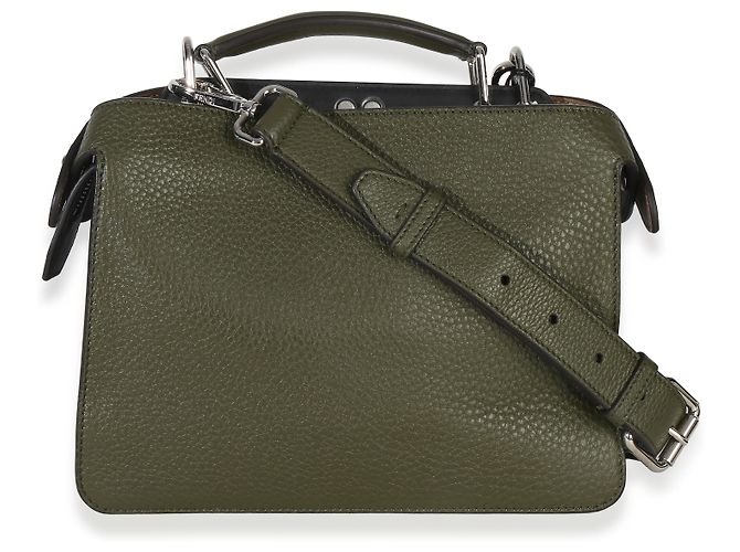 Borsa Mini Peekaboo ISeeU in pelle di vitello oliva Fendi Verde - vista 2