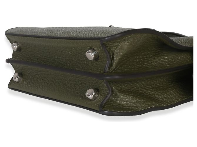 Borsa Mini Peekaboo ISeeU in pelle di vitello oliva Fendi Verde - vista 6