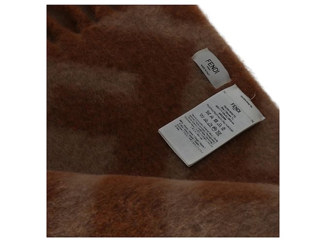 Fendi Beige Orange Alpaca Wool FF Throw - view 2