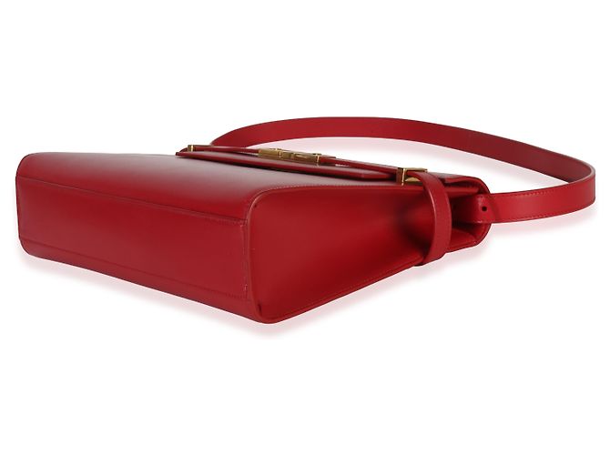 Borsa a tracolla Manhattan Medium in pelle di vitello rossa Saint Laurent - vista 6