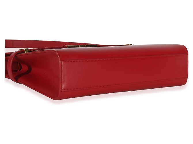Borsa a tracolla Manhattan Medium in pelle di vitello rossa Saint Laurent - vista 7
