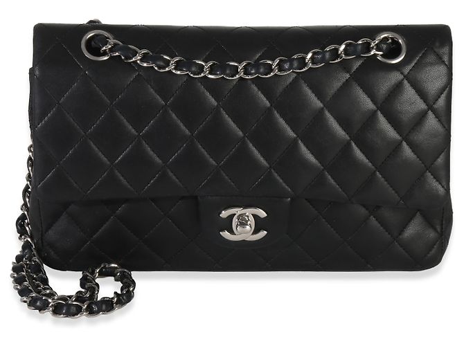 Timeless Chanel Black Quilted Lambskin Medium Classic Double Flap Bag - view 8