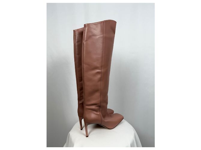 Autre Marque Botas altas Elia en cuero rosa empolvado Castaño - vista 6
