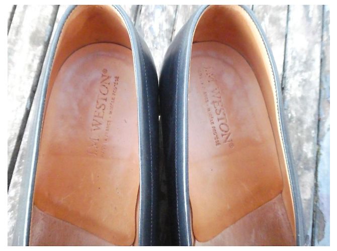 Mocassino JM Weston blu navy 9/5E 44 grande senza forme per scarpe - vista 11