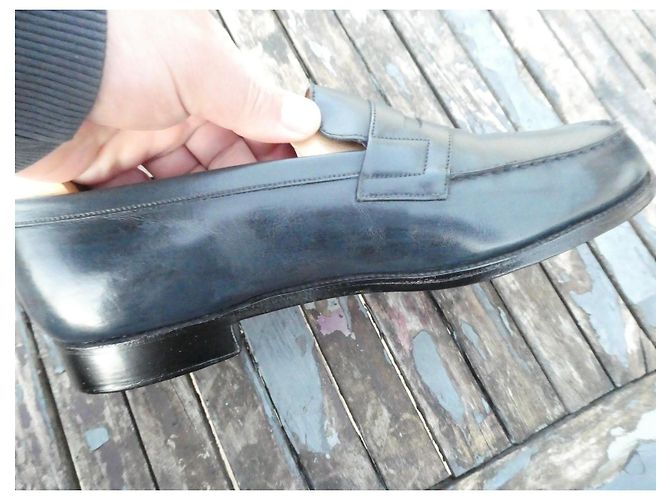 Mocassino JM Weston blu navy 9/5E 44 grande senza forme per scarpe - vista 5