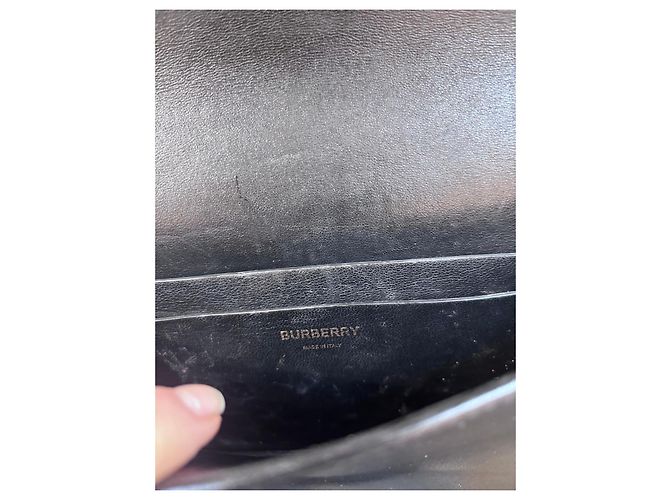 Borsa in pelle nera grigia Burberry Nero - vista 14