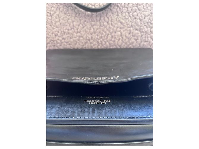 Borsa in pelle nera grigia Burberry Nero - vista 5