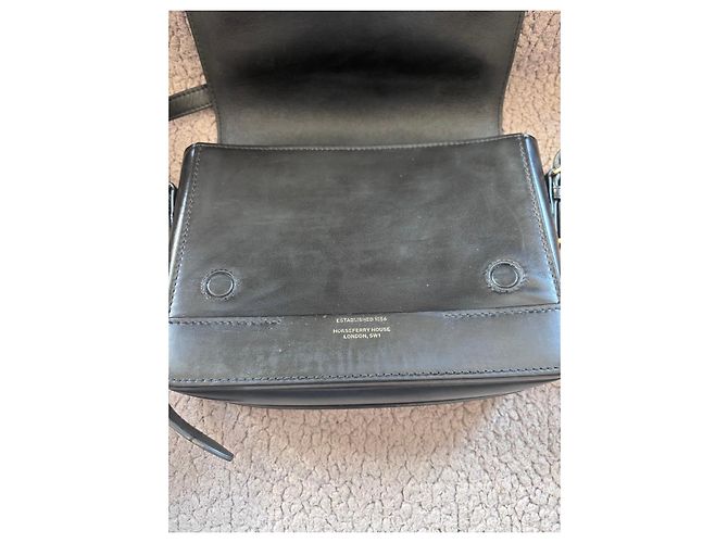 Borsa in pelle nera grigia Burberry Nero - vista 9