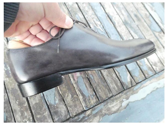 Richelieu Berluti Reapertado 6 40 Cinza Pátina Berinjela Reflexo Bordeaux - vista 5