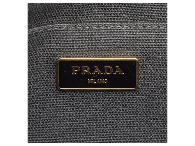 Borsa Prada Triangle Logo Plate Canapa M Nero - vista 10