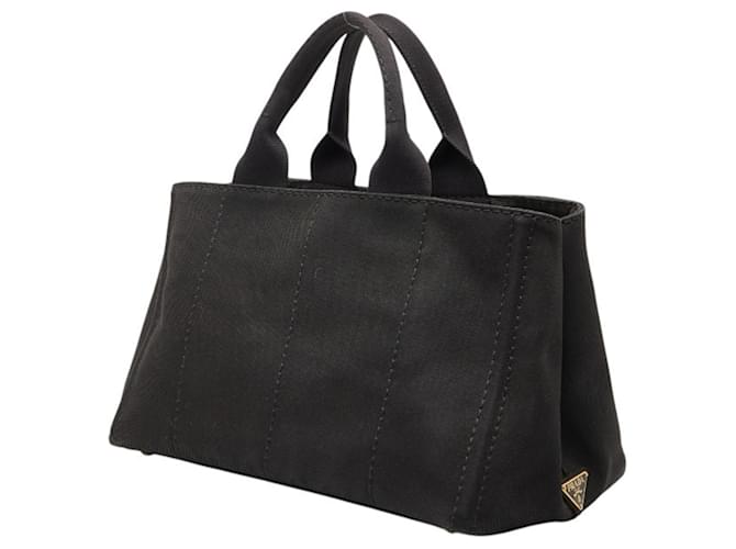 Borsa Prada Triangle Logo Plate Canapa M Nero - vista 2