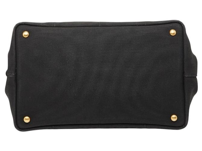Borsa Prada Triangle Logo Plate Canapa M Nero - vista 3
