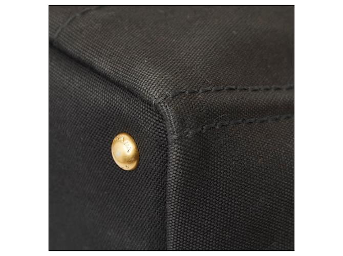 Borsa Prada Triangle Logo Plate Canapa M Nero - vista 4
