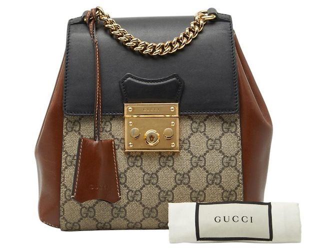 Gucci GG Supreme Padlock Rucksack Mehrfarben Beige - Ansicht 12