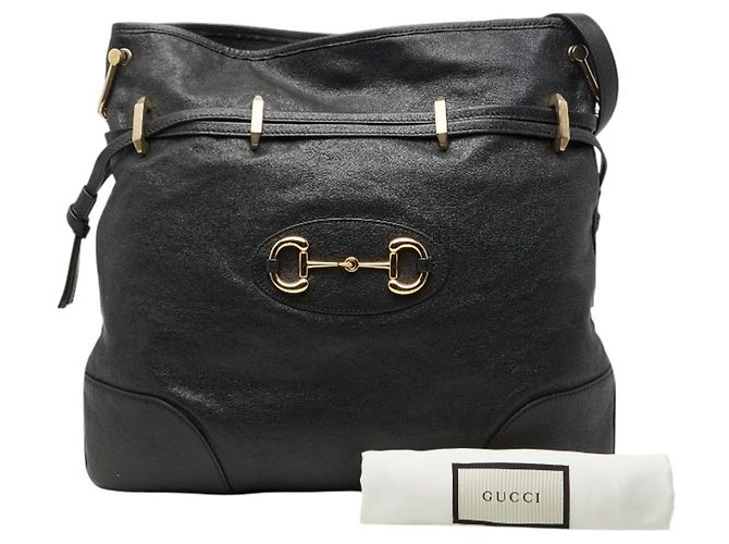 Borsa a Spalla Gucci Horsebit 1955 Nero - vista 9