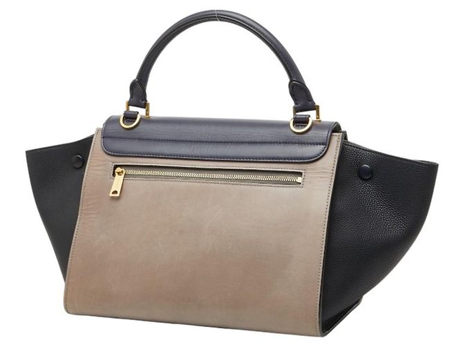 Edge Céline Celine Trapeze Small Tricolor Handbag/Shoulder Bag Brown Black Beige - view 2