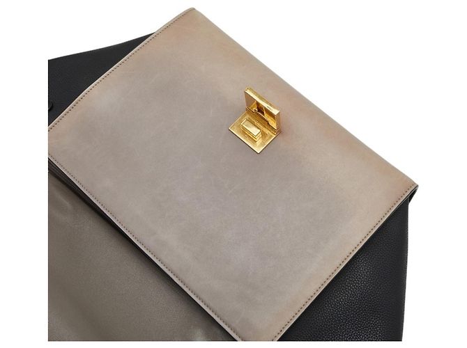 Edge Céline Celine Trapeze Small Tricolor Handbag/Shoulder Bag Brown Black Beige - view 8