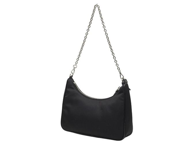 Saffiano Borsa a spalla Re-Edition 2005 in Re-Nylon di Prada Nero - vista 2