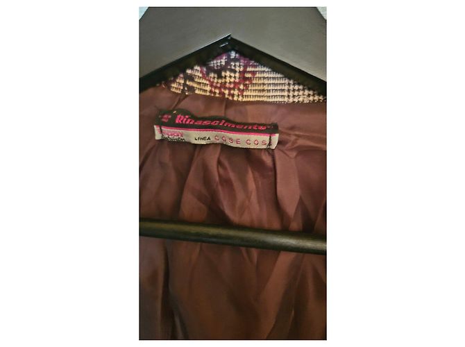Autre Marque Blazer para mujer Rinascimento con estampado de paisley y encaje Castaño Multicolor - vista 4