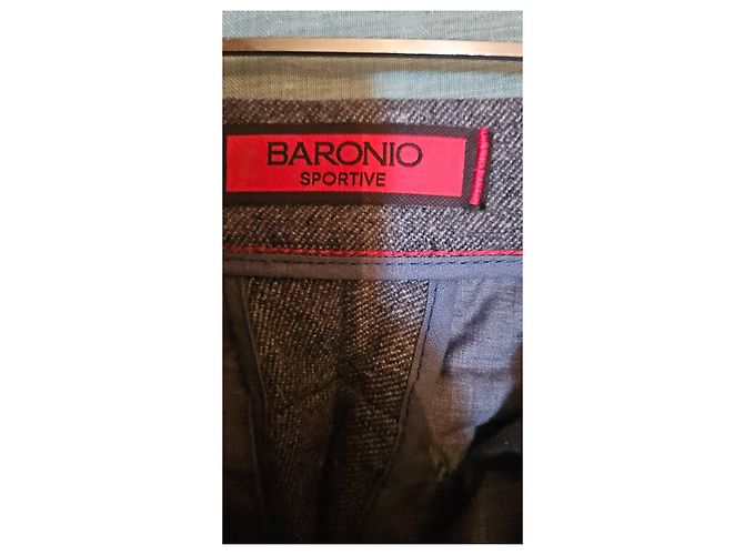 Autre Marque BARONIO Sportive Grey Wool Slim Fit Pants - view 4