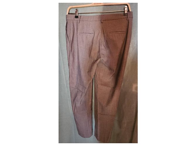 Autre Marque Pantalones grises con patrón de espiga - vista 5