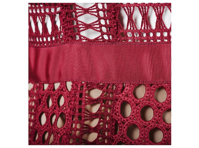 Midi-Kleid aus Spitze von Self Portrait Rot - Ansicht 4
