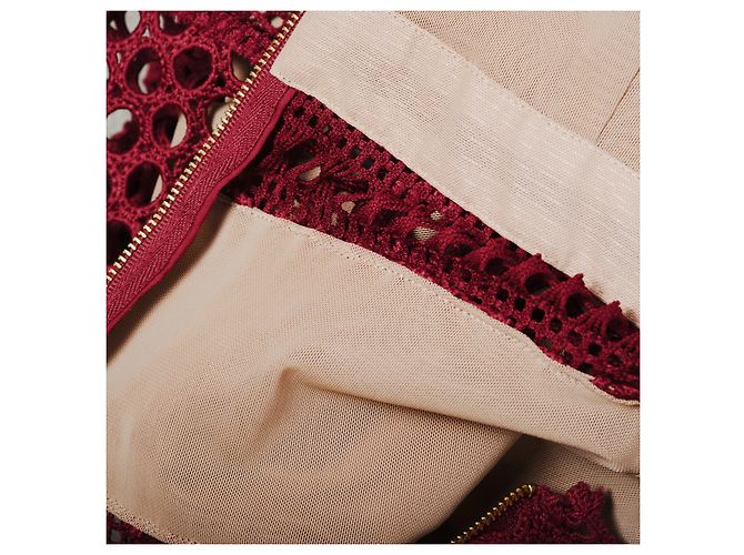 Midi-Kleid aus Spitze von Self Portrait Rot - Ansicht 8
