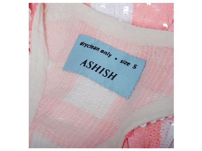 Autre Marque Top sin mangas con lentejuelas Ashish Blanco - vista 6