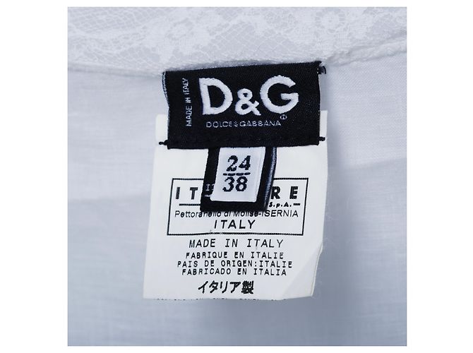Dolce & Gabbana Spitzenoberteil mit Rüschenshcultern Weiß - Ansicht 10