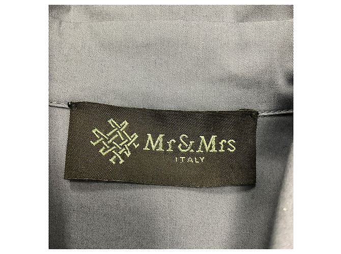 Vestido midi de algodón elástico azul pizarra Mr & Mrs Italy - vista 4