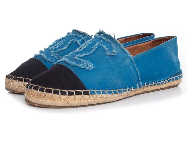 Chanel, espadrillas in tela blu - vista 2