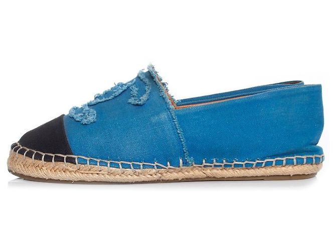 Chanel, espadrillas in tela blu - vista 3