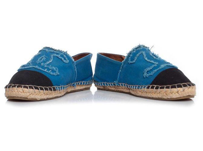 Chanel, espadrillas in tela blu - vista 4