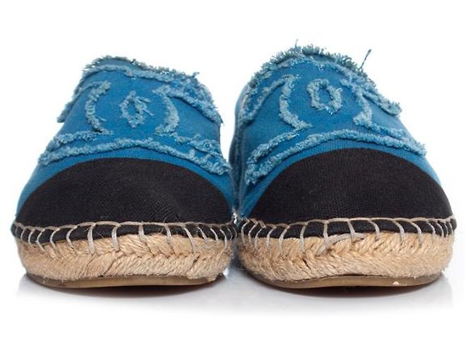 Chanel, espadrillas in tela blu - vista 5