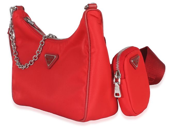 Borsa Prada Red Re-Nylon Re-Edition 2005 Rosso - vista 3