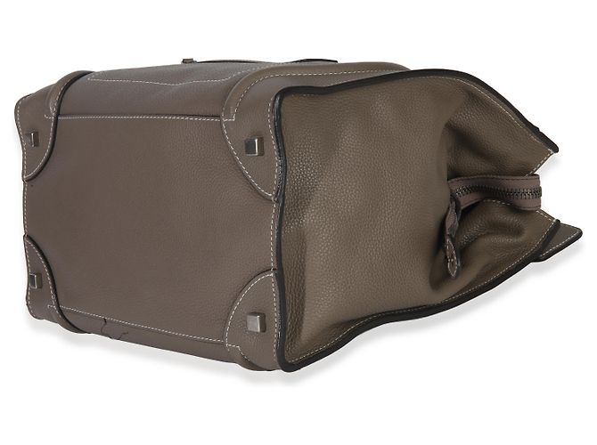 Céline Celine Souris Mini Luggage Tote in pelle di vitello drummed Marrone - vista 5