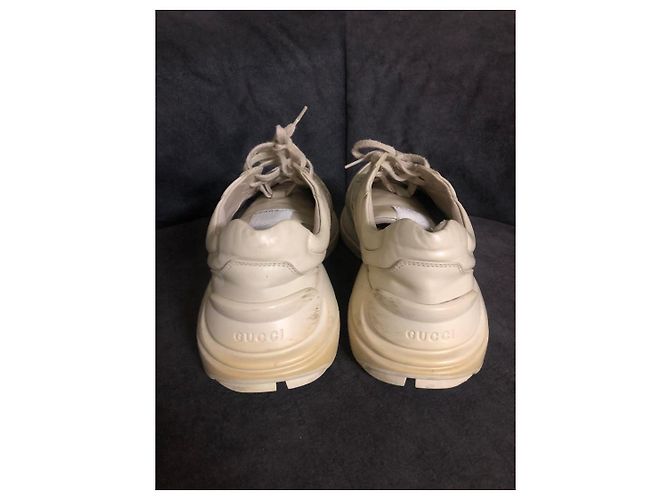 Gucci Tiger-Print-Leder-Sneaker Weiß - Ansicht 5