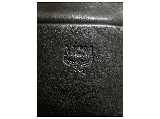 Mallette en cuir MCM Marron foncé - vue 10