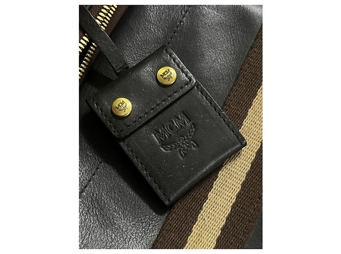 Mallette en cuir MCM Marron foncé - vue 13