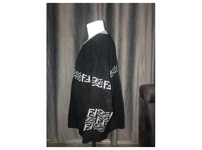 Schwarzer FF-Logo-Strickpullover von Fendi - Ansicht 2
