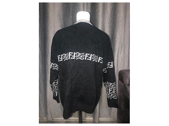 Schwarzer FF-Logo-Strickpullover von Fendi - Ansicht 3