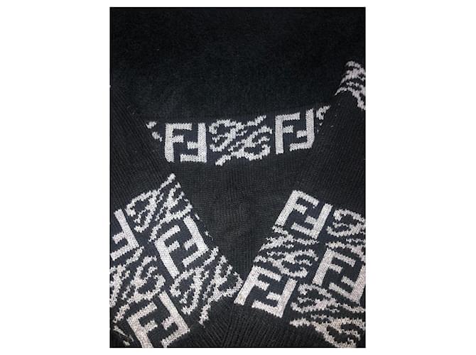 Schwarzer FF-Logo-Strickpullover von Fendi - Ansicht 4