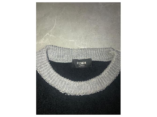 Schwarzer FF-Logo-Strickpullover von Fendi - Ansicht 5