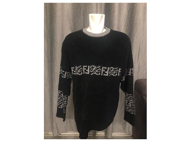 Schwarzer FF-Logo-Strickpullover von Fendi - Ansicht 8