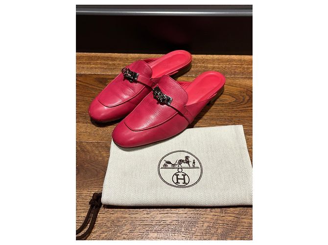 Zapatillas de cuero rosa Oz de Hermès - vista 10